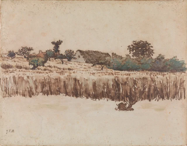 Hameau dans un champ de blé, Vichy, Jean-François Millet