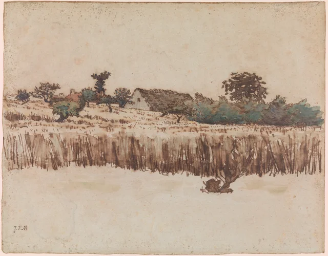 Hamlet in a Wheat Field, Vichy, Jean-François Millet