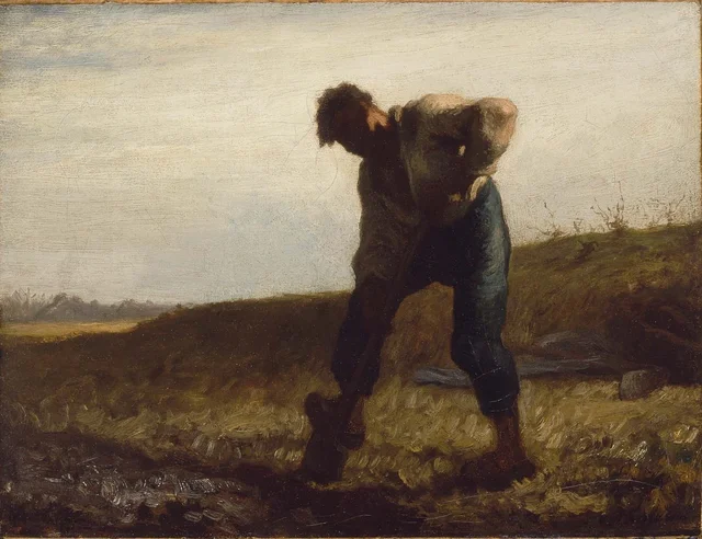 Hombre removiendo la tierra
