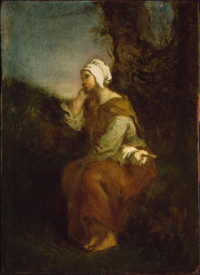 Joven campesina soñando, Jean-François Millet