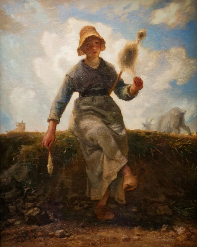 La Fileuse, chevrière auvergnate, Jean-François Millet