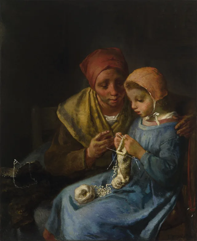La Leçon de tricot, Jean-François Millet