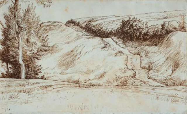Landskab med bakkeskråning nær Vichy, Jean-François Millet