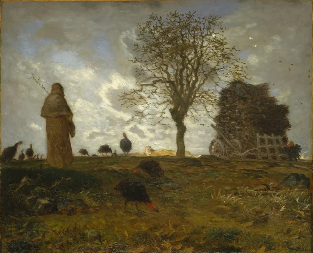 Autumn Landscape with a Flock of Turkeys, Jean-François Millet