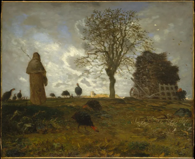 Autumn Landscape with a Flock of Turkeys, Jean-François Millet