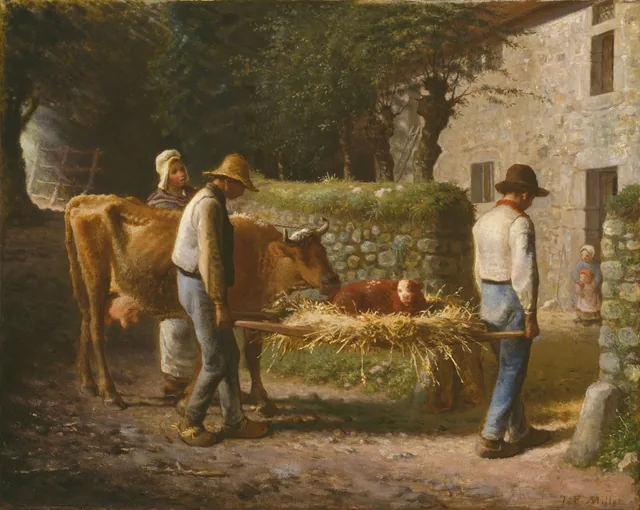 Peasants Bringing Home a Calf Born in the Fields, Jean-François Millet