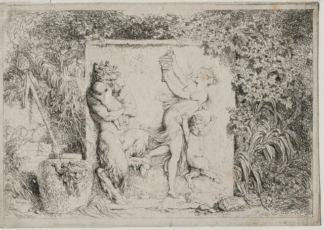 Bacchanales : la danse du satyre, Jean-Honoré Fragonard