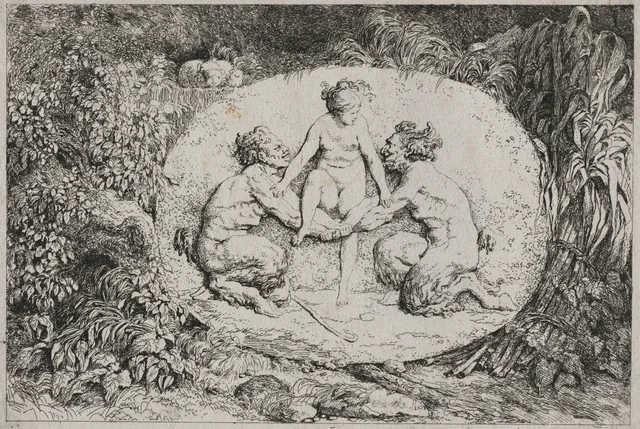 Bacchanales: Nymph Supported by Two Satyrs