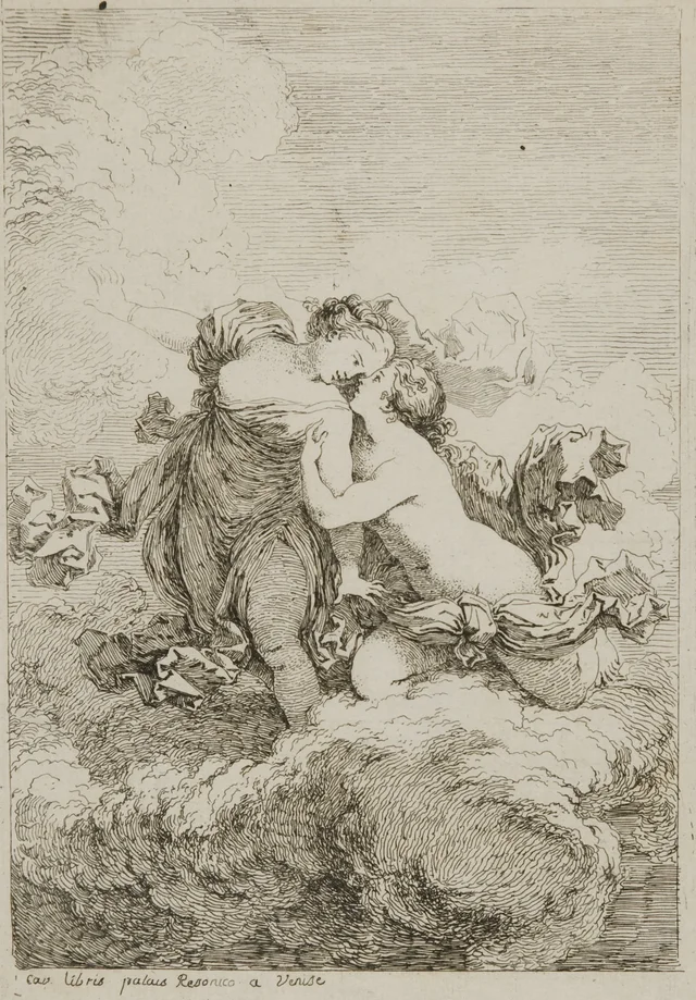 Two Female Figures on a Cloud