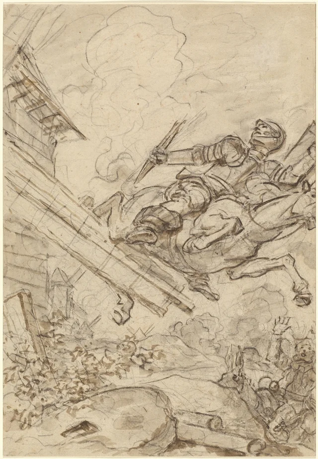 Don Quixote Attacking the Windmill, Jean-Honoré Fragonard