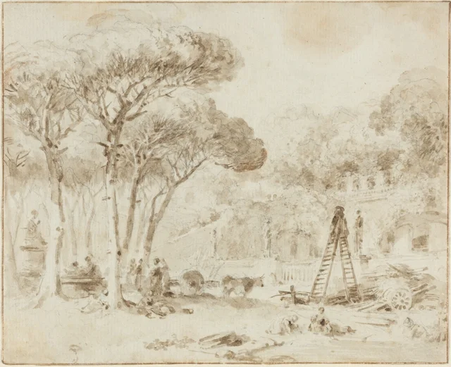 Jardines de una villa italiana (¿Villa Médici?), Jean-Honoré Fragonard