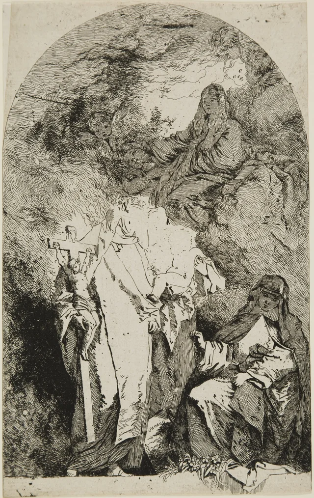 La Virgen con santa Catalina, santa Rosa de Lima y santa Inés de Montepulciano, Jean-Honoré Fragonard