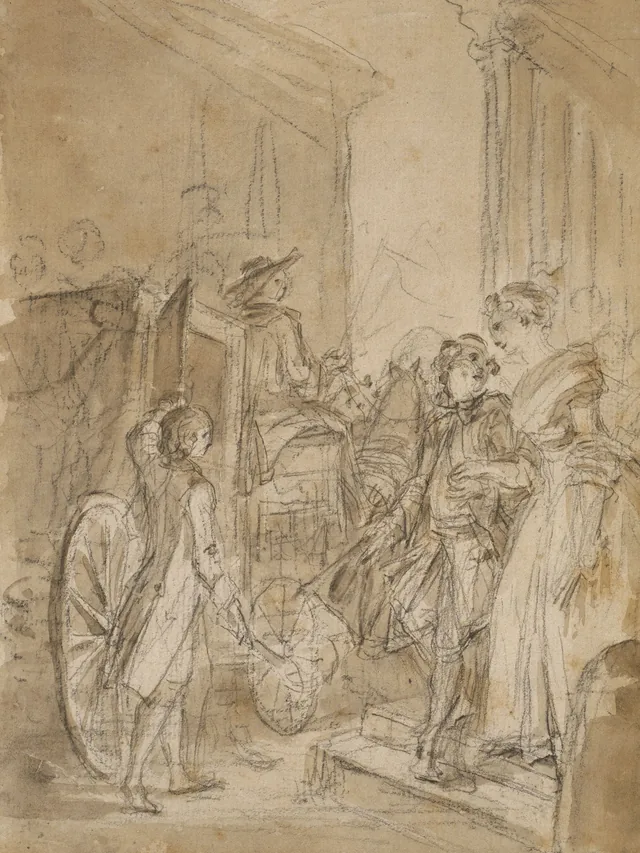 The Departure by Coach, Jean-Honoré Fragonard