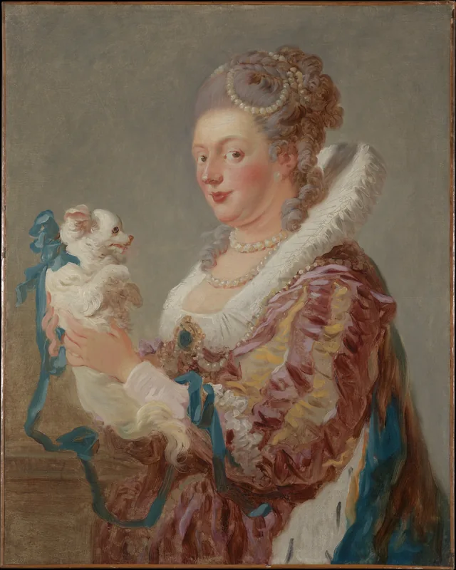 Marie Émilie Coignet de Courson (1716-1806) con un perro, Jean-Honoré Fragonard