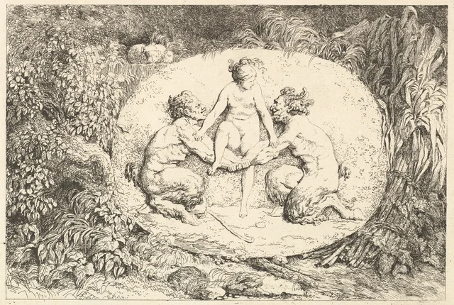 Nymphe soutenue par deux satyres, Jean-Honoré Fragonard