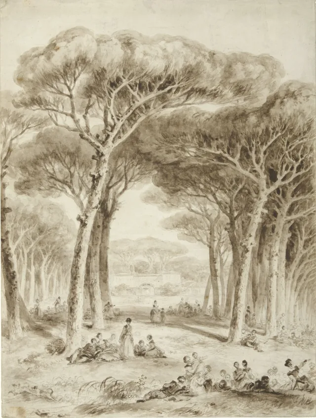 Paisaje con pinos piñoneros, Jean-Honoré Fragonard