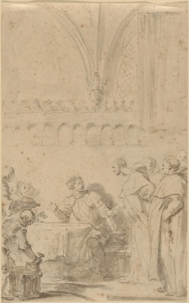 Rinaldo is Welcomed by the Monks, Jean-Honoré Fragonard