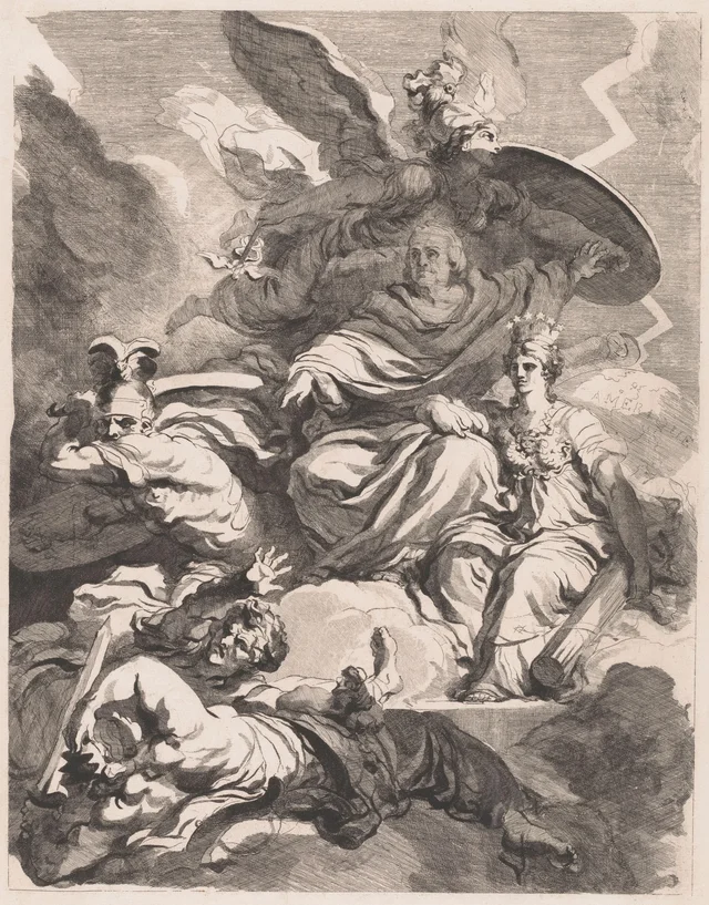 Allegorical Representation of America with Benjamin Franklin, Jean-Honoré Fragonard