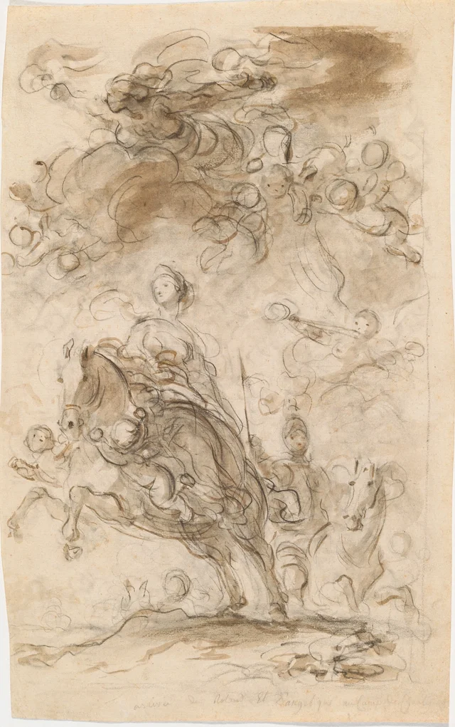 Orlando and Angelica Arrive at Charlemagne's Camp, Jean-Honoré Fragonard