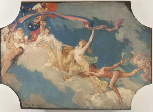 Esquisse pour la salle des fêtes de l'Hôtel de Ville de Paris : La Ville de Paris conviant le monde à ses fêtes, Jean-Joseph Benjamin-Constant