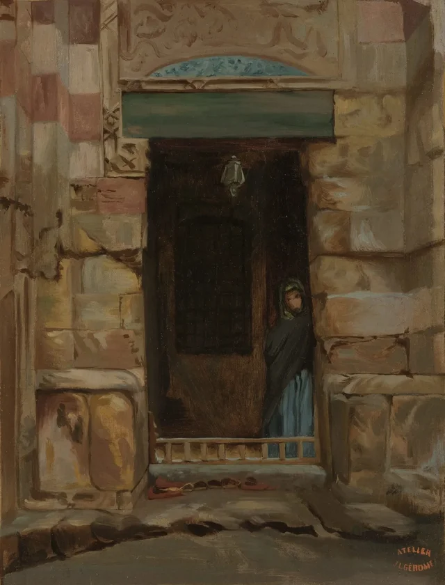 Mujer árabe en el umbral de una puerta, Jean-Léon Gérôme