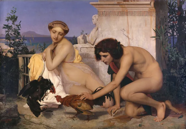 Young Greeks Attending a Cock Fight, Jean-Léon Gérôme