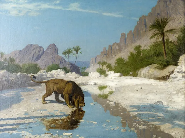 Leão no deserto, Jean-Léon Gérôme