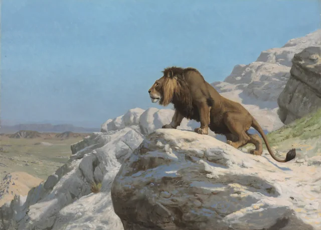 Leão à espreita, Jean-Léon Gérôme
