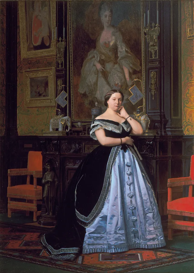 Retrato da baronesa Nathaniel de Rothschild, nascida Charlotte de Rothschild (1825-1899), Jean-Léon Gérôme