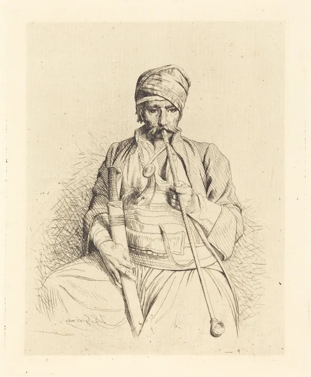 Árabe sentado com um cachimbo, Jean-Léon Gérôme
