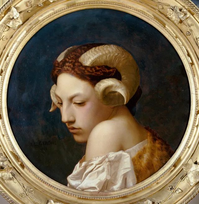 Cabeça de mulher com chifres de carneiro, Jean-Léon Gérôme