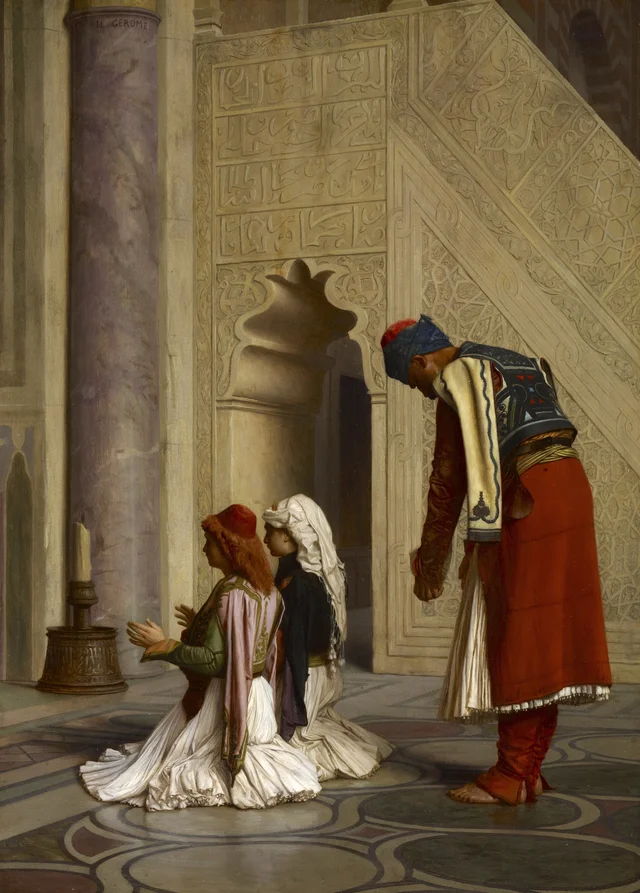 Jóvenes griegos en la mezquita