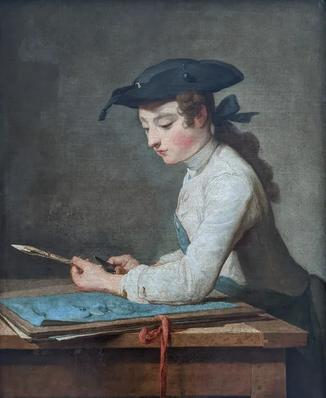 Young Draughtsman Sharpening his Pencil
