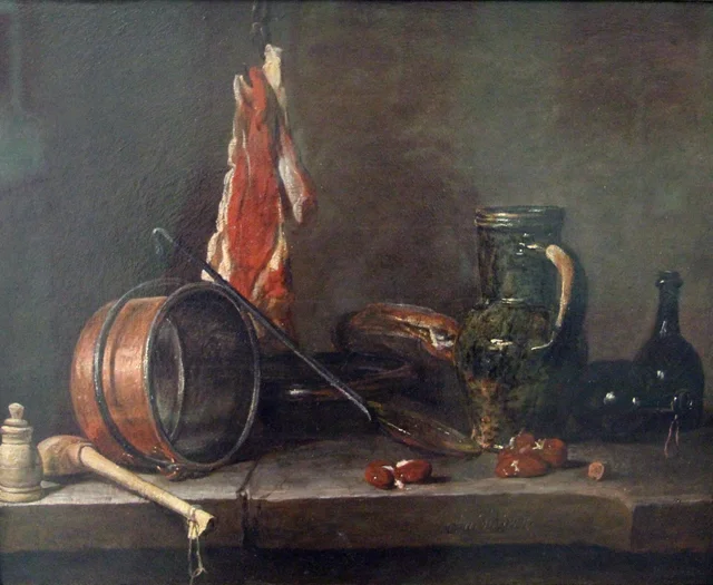 Meat-Day Meal and Kitchen Utensils, Jean Siméon Chardin