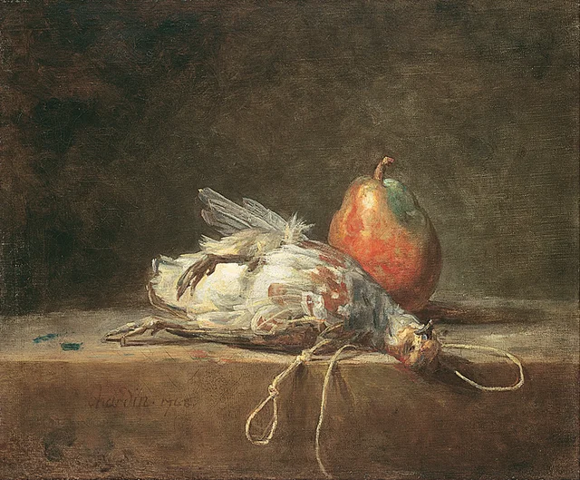 Still Life with Partridge and Pear, Jean Siméon Chardin