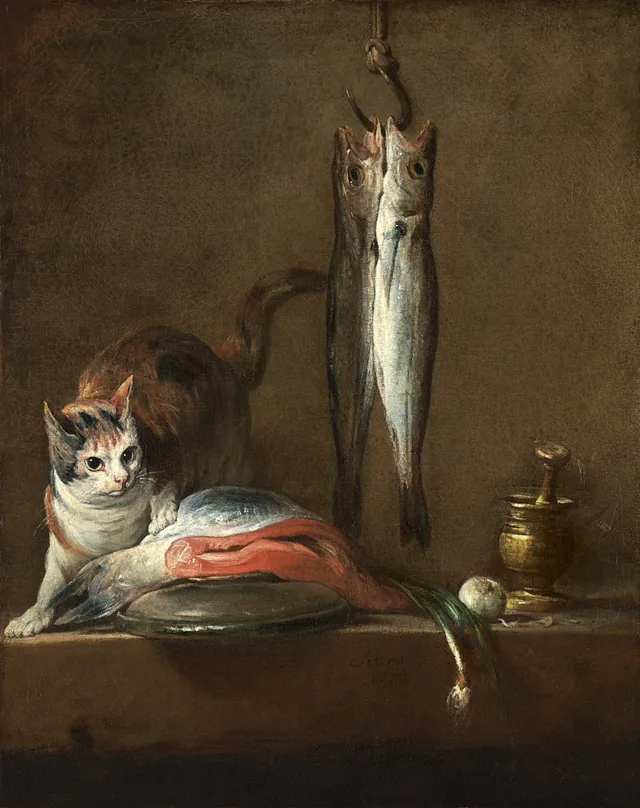 Still Life with Cat and Fish