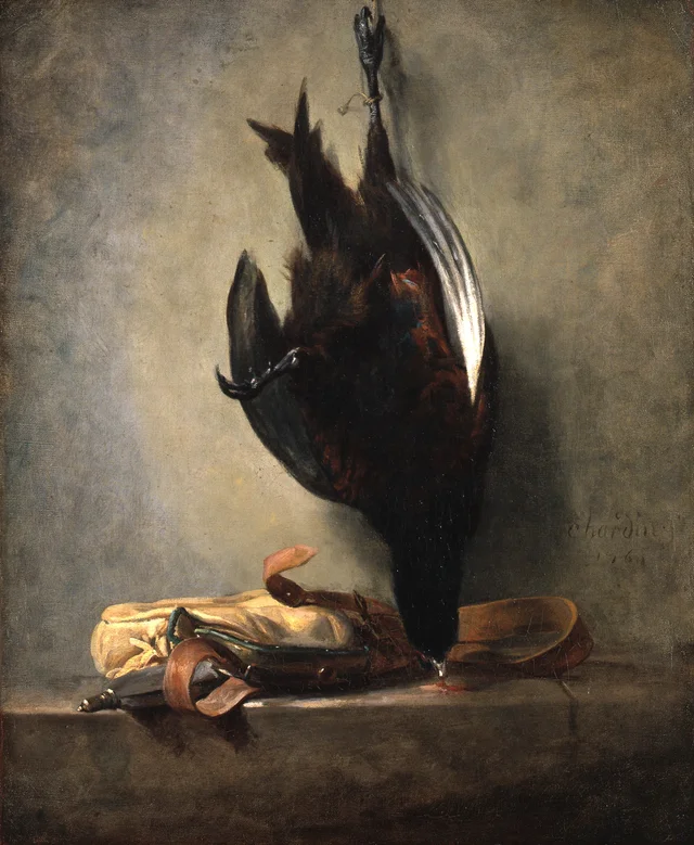 Still Life with Dead Pheasant and Game Bag, Jean Siméon Chardin