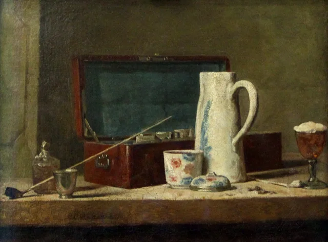 Pipes and Drinking Vessel (The Smoker's Case), Jean Siméon Chardin