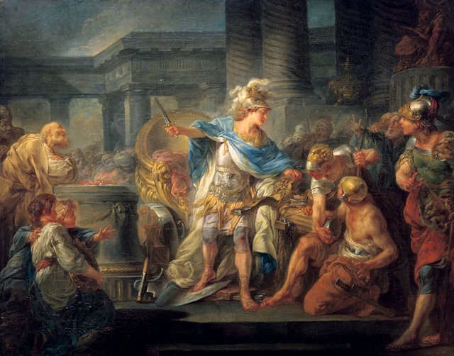 Alexander the Great Cutting the Gordian Knot, Jean-Simon Berthélemy