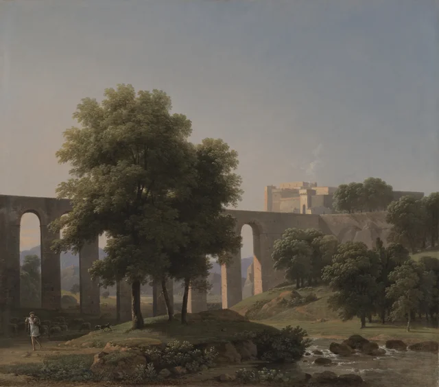 Un aqueduc près d'une forteresse, Jean-Victor Bertin