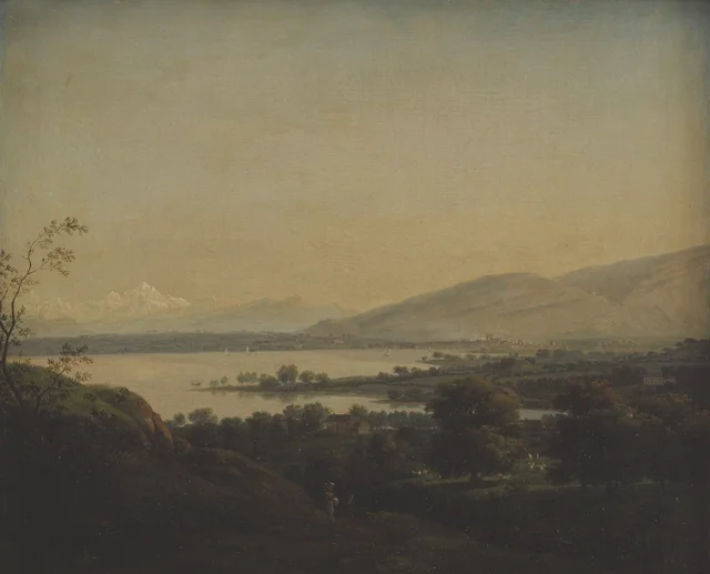 Vista sobre el lago Lemán hacia el Mont Blanc y Ginebra, Jens Juel