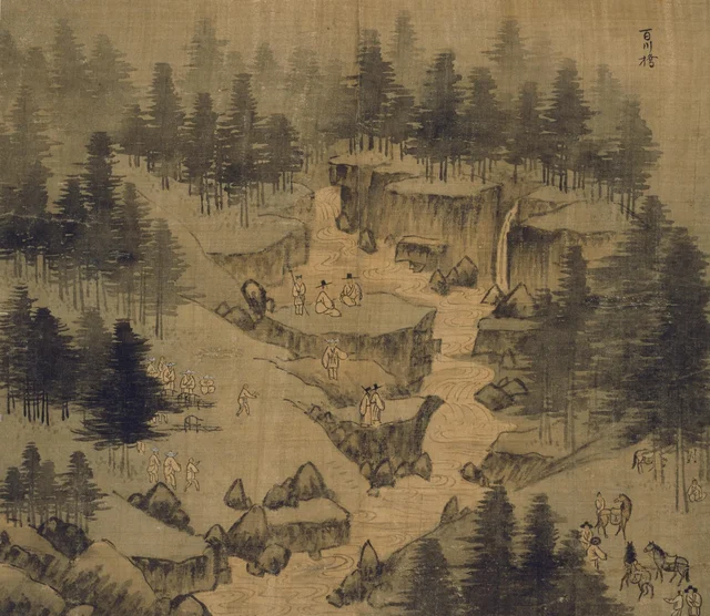 Baekcheon Bridge, from the Album of Mount Pungak of the sinmyo year, Jeong Seon