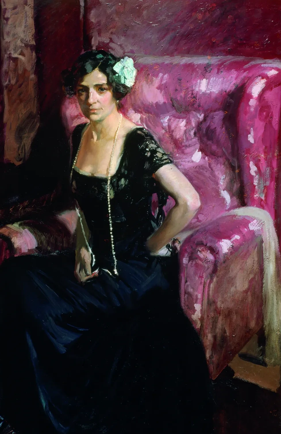 Clotilde en robe de soirée, Joaquín Sorolla