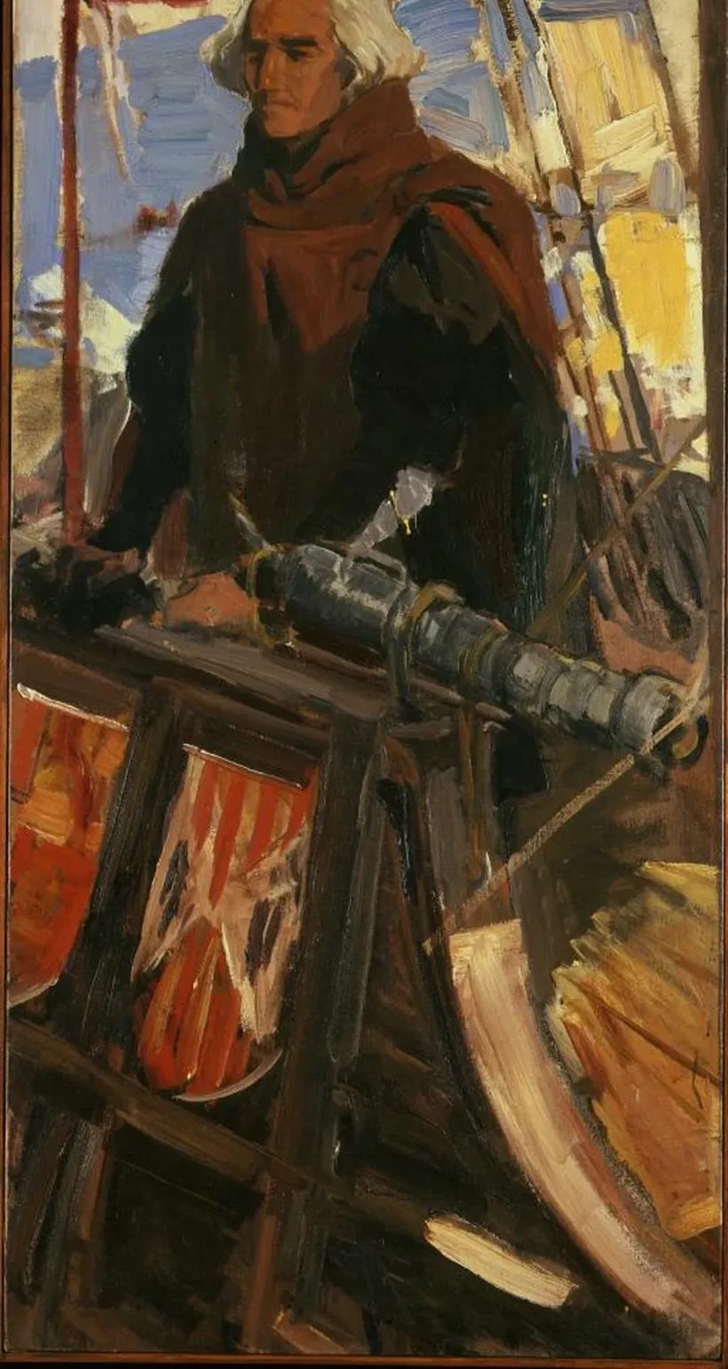 Columbus Leaving Palos (At the Gunwhale, with Falconet), Joaquín Sorolla