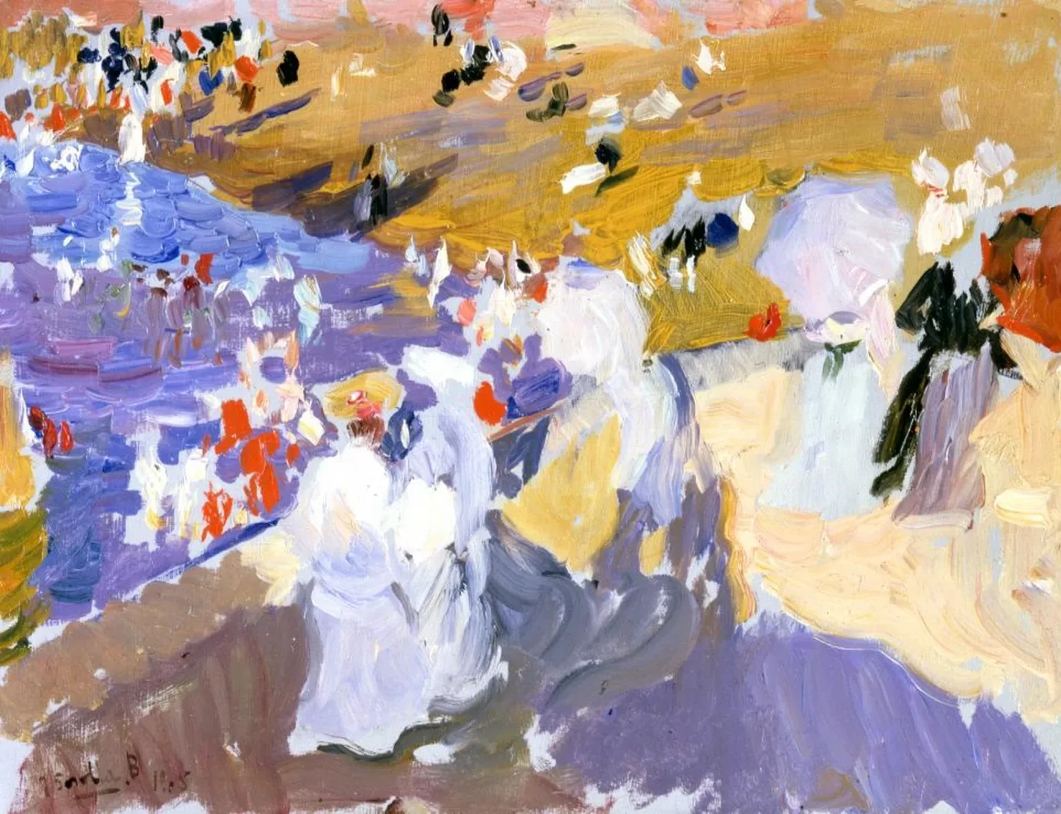 The Beach, Biarritz (Ladies Walking), Joaquín Sorolla