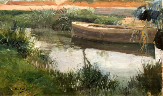 Bateau dans l'Albufera de Valence