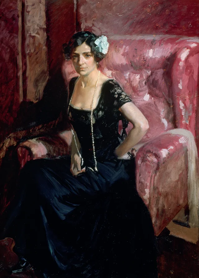 Clotilde con vestido de noche