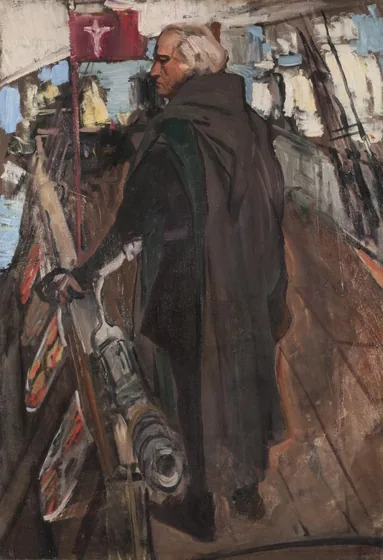 Columbus Leaving Palos (From Behind, with Falconet)