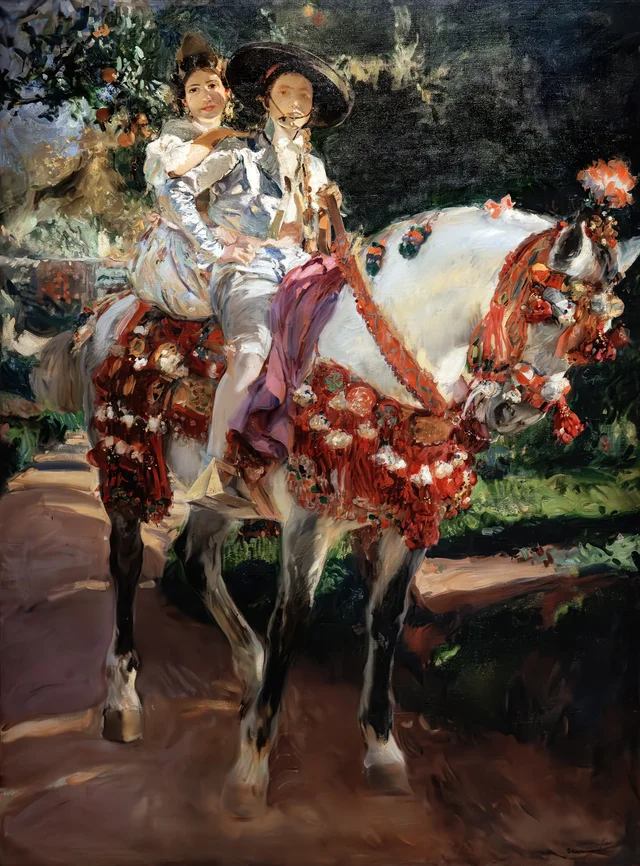 Retratos de Elena y María con trajes valencianos antiguos