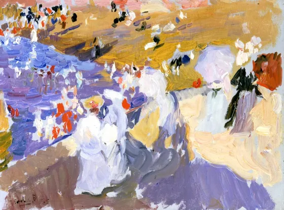 The Beach, Biarritz (Ladies Walking)